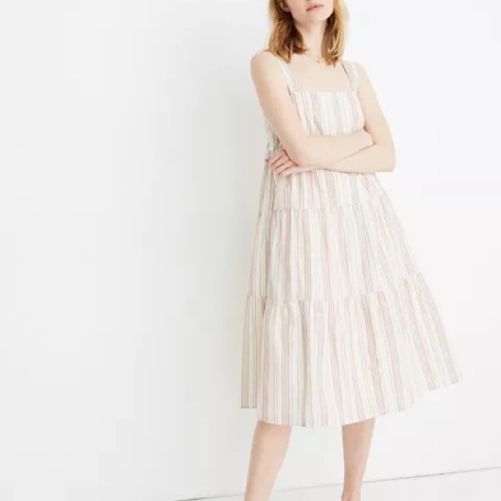 MADEWELL Button Back Striped Midi